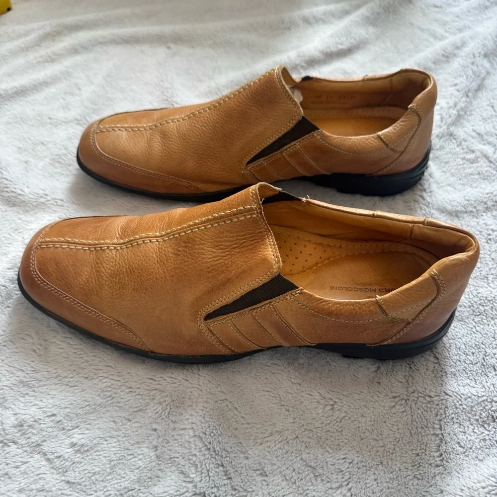 Sandro Moscoloni Men’s Leather Loafers Size‎ 11D | Tan Slip-On Shoes